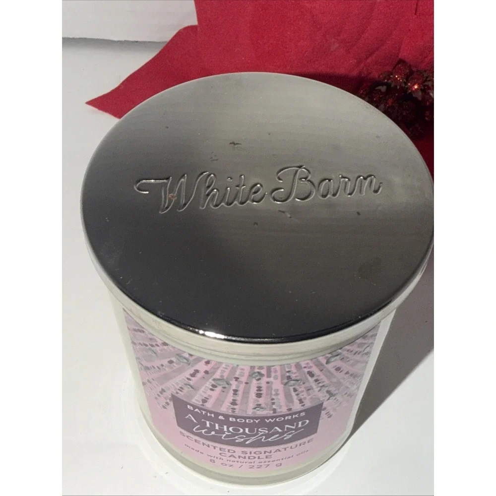 Bath & Body Works A Thousand Wishes Scented Single Wick Candle 8oz White Barn